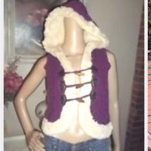 Roxy cable knit faux fur lined vest
